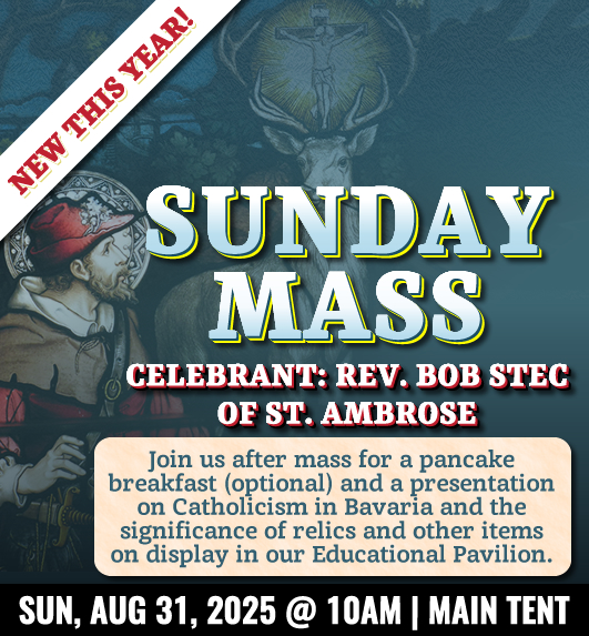 New this year - Oktoberfest hosts a Sunday Mass on Sun, Aug 31, 2025 at 10AM in the Weihenstephan Tent